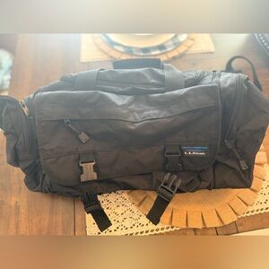 L.L. Bean Black Travel Duffel with Buckle Straps